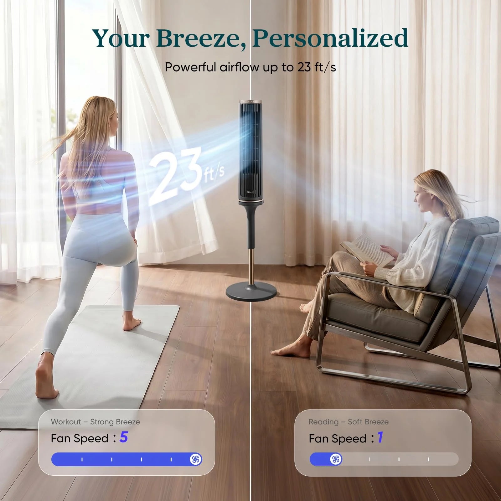 LEVOIT Windi Lift Smart Tower Fan